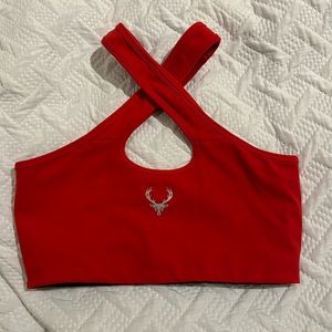 Brand new BuckedUp cross neck sports bra